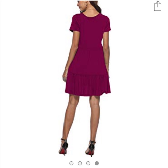 Summer Short Sleeve Loose Swing Casual Dress - Picture 4 of 4